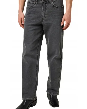 Blugi Barbati,  Loose Straight, Straight Fit, Talie Inalta, 5 Buzunare, Fermoar, Lungi, Bumbac, Gri, Gri