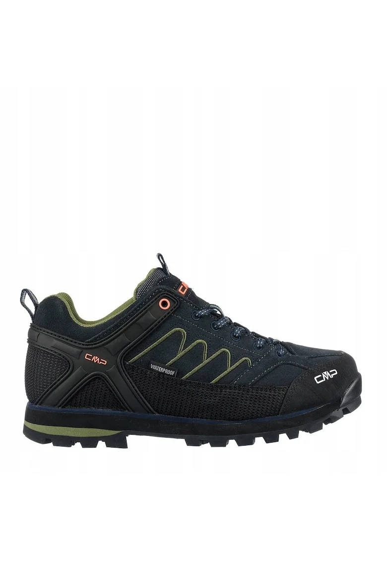 Bocanci trekking barbati,  Moon Low, negru, piele