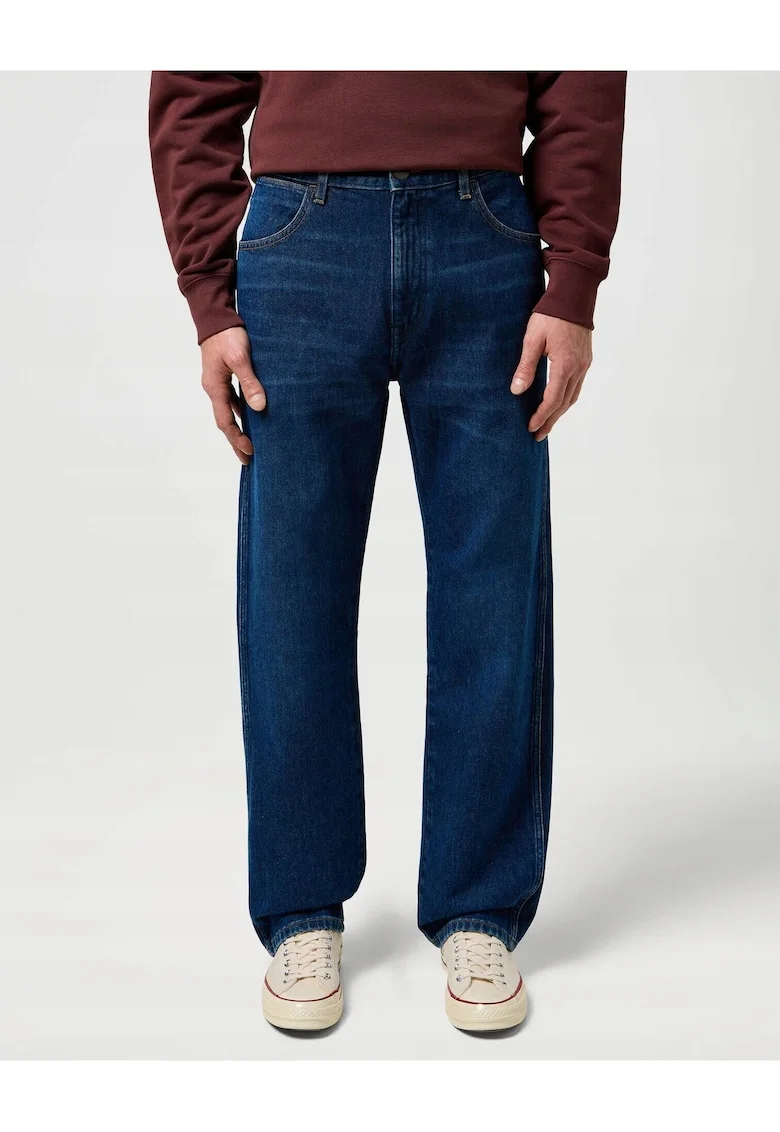 Blugi Barbati,  Frontier, Loose Fit, Talie Medie, 5 Buzunare, Fermoar, Lungi, Bumbac, W36-L32 US, Albastru