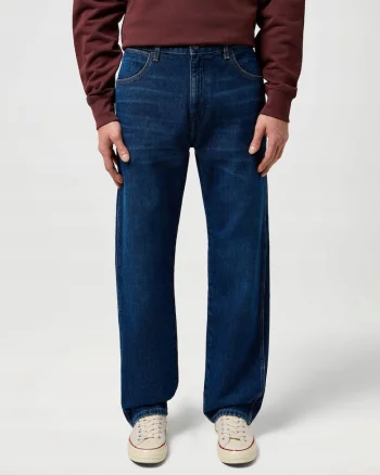 Blugi Barbati,  Frontier, Loose Fit, Talie Medie, 5 Buzunare, Fermoar, Lungi, Bumbac, W36-L32 US, Albastru