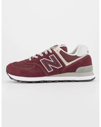 574 Pantofi sport cu insertii de piele intoarsa, Visiniu