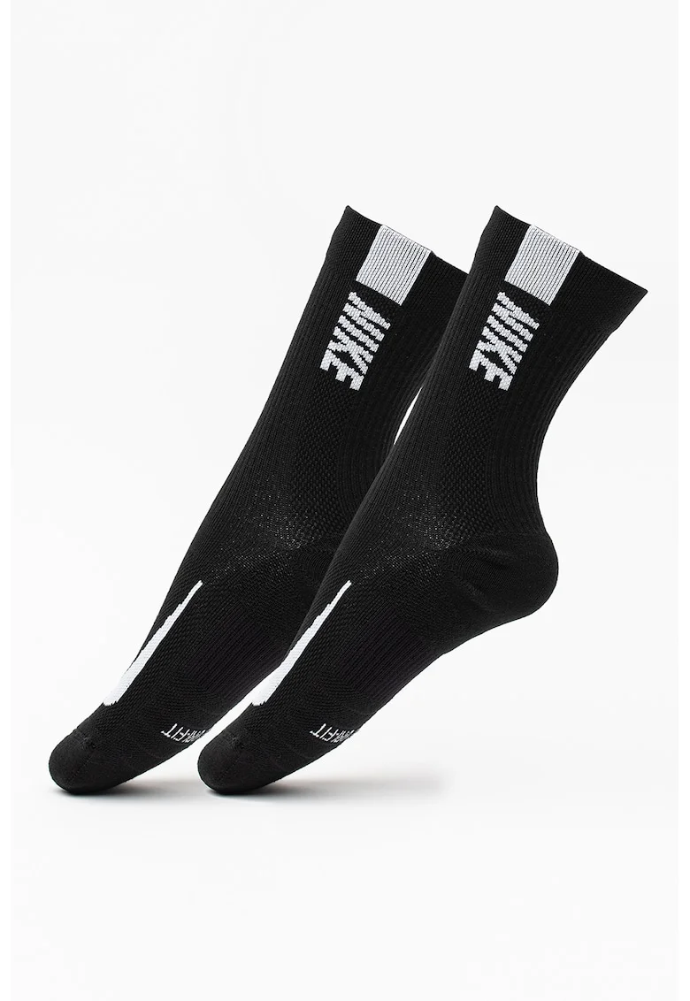 Set de sosete lungi unisex pentru alergare Multiplier - 2 perechi, Alb/Negru