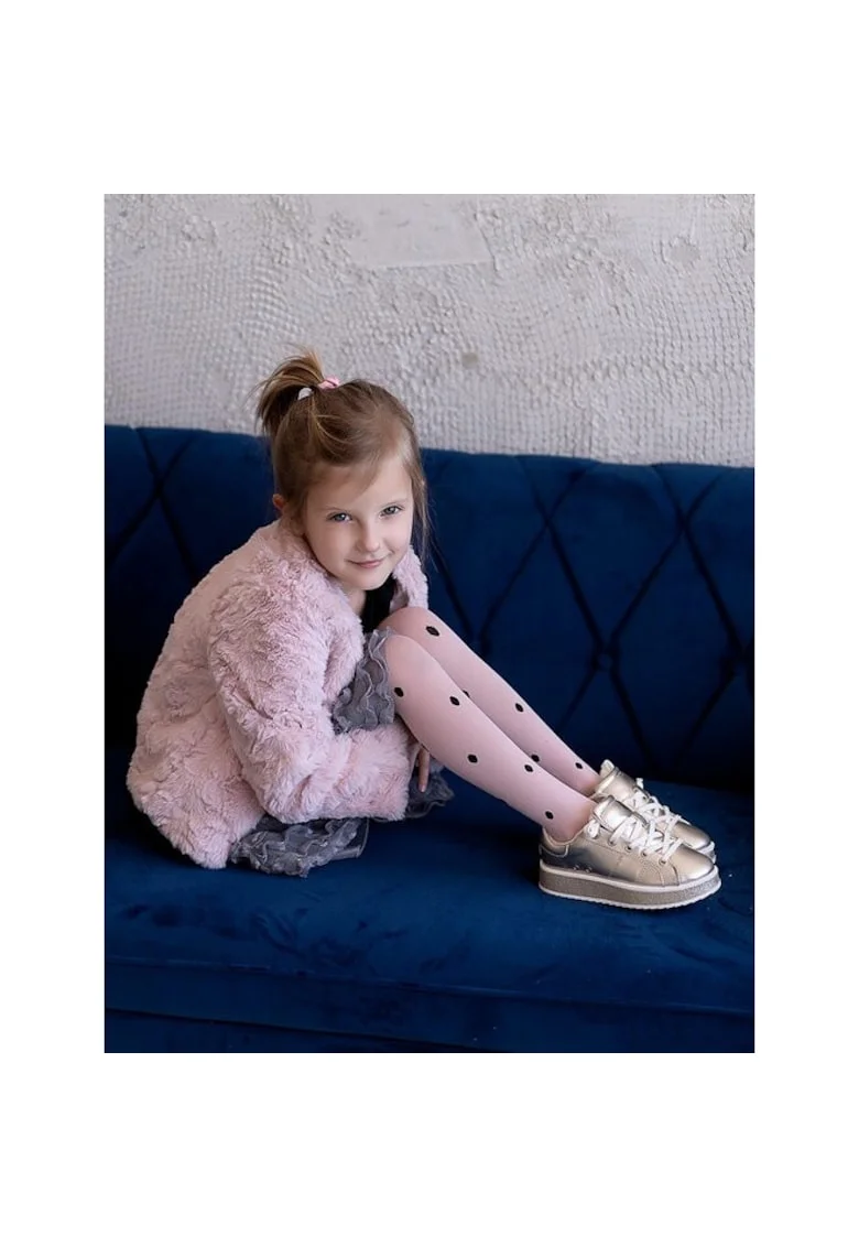 Dresuri copii cu model buline  Gosia 40 den, Roz