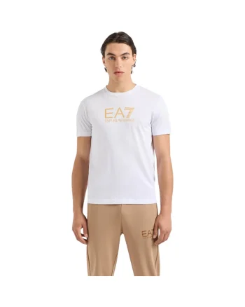 Tricou  EA7 Gold Label, AF10170-7M000007-U0002 35259, Alb/Auriu