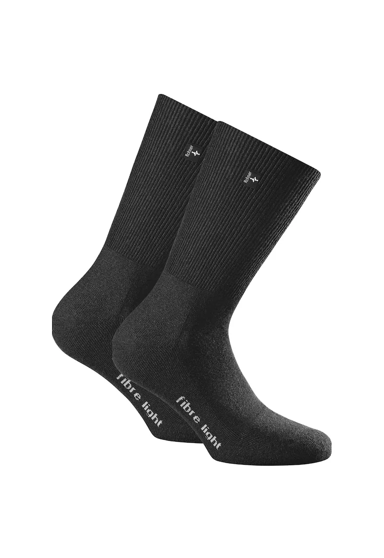 Set de sosete unisex din amestec de lana, pentru trekking - 2 perechi, Negru
