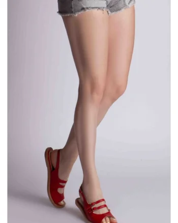 Sandale dama piele fara toc Rosu Evania