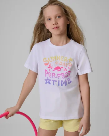 Tricou sport  regular, multicolor, bumbac, pentru fete