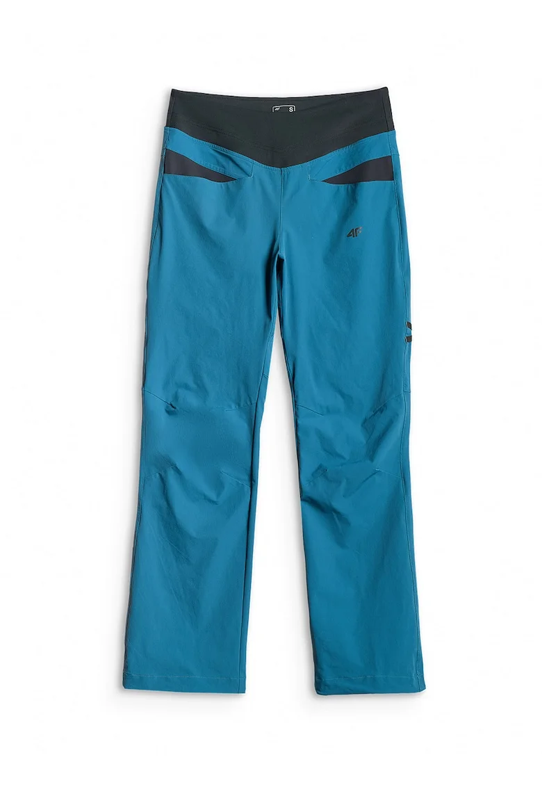 Pantaloni trekking dama,  uscare rapida, talie inalta, turcoaz,