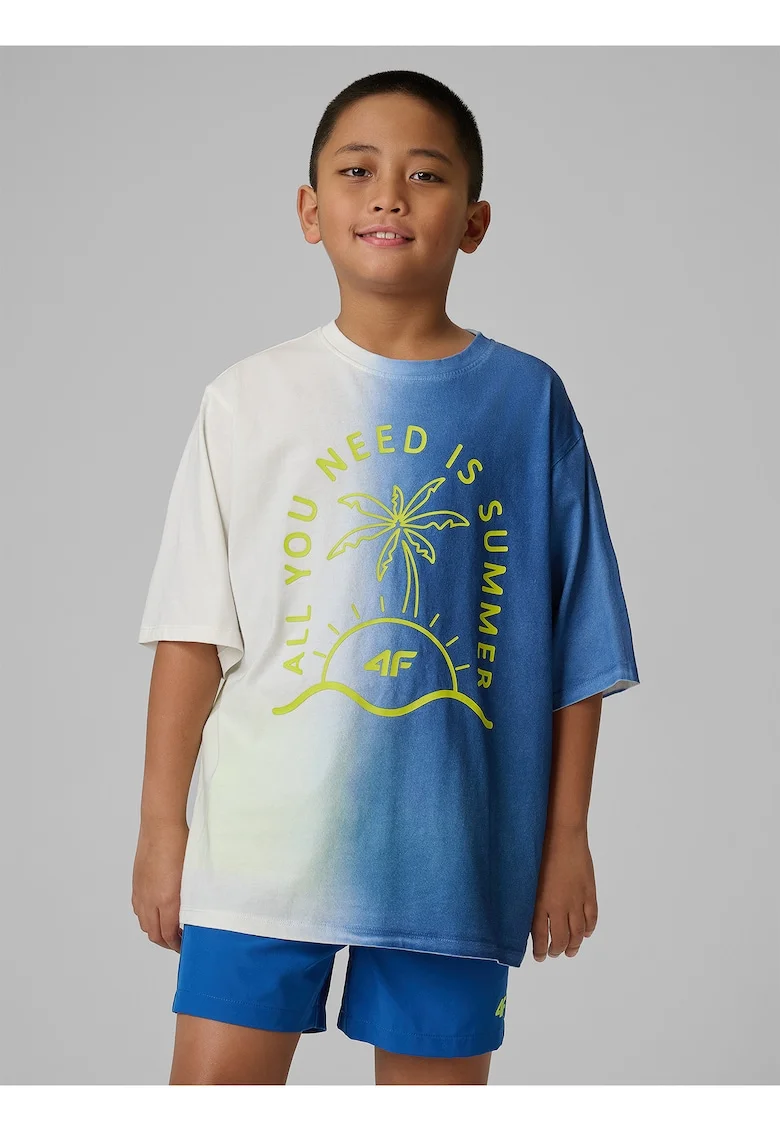 Tricou sport  baieti, imprimeu, croiala lejera, multicolor, bumbac