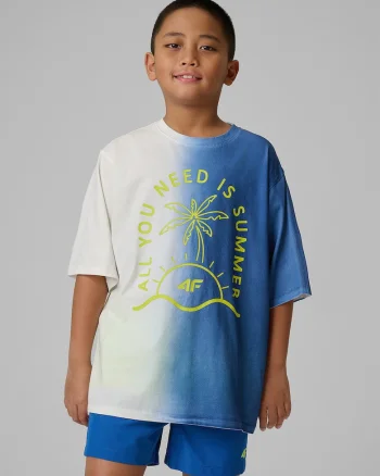 Tricou sport  baieti, imprimeu, croiala lejera, multicolor, bumbac