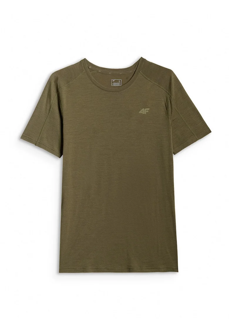 Tricou de trekking  lana merinos, uscare rapida, kaki, barbati