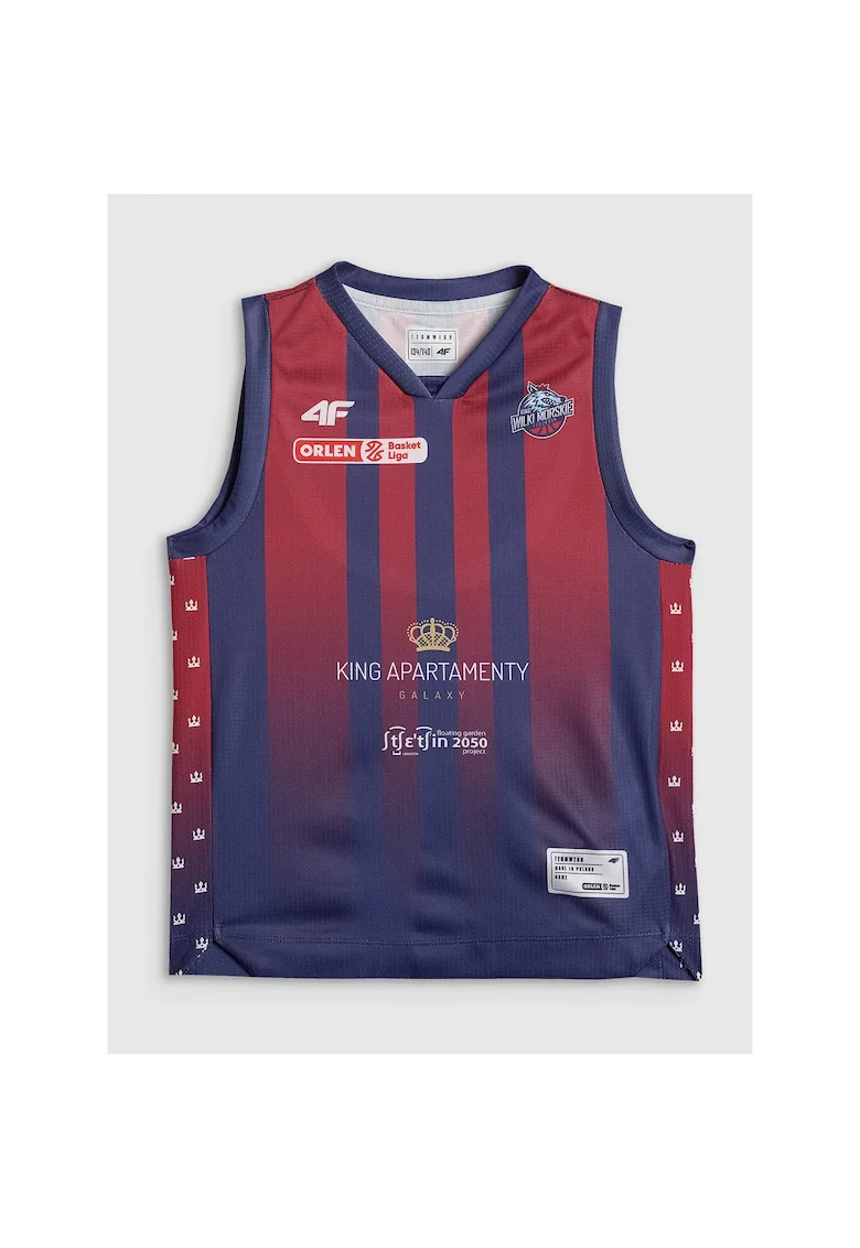 Maiou sport copii,  bleumarin/rosu, tehnologie 4FDry, poliester