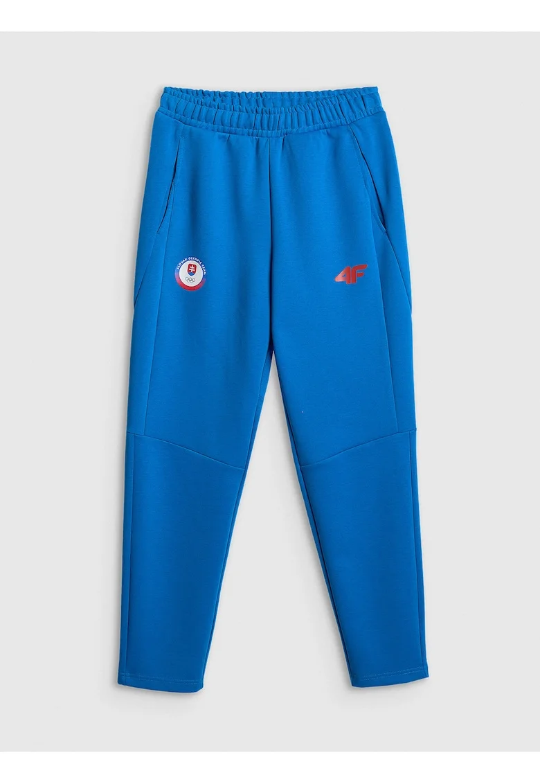 Pantaloni sport dama,  jogger, albastri, tesatura tip trening, fara captuseala,