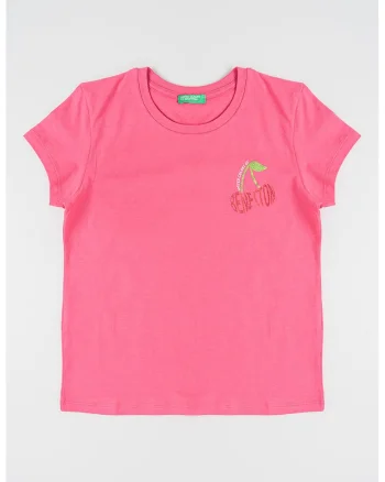 Tricou regular fit cu imprimeu stralucitor, Fucsia