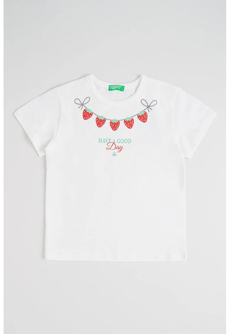 Tricou din bumbac cu imprimeu, Rosu/Alb/Verde menta