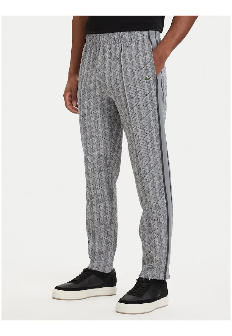 Pantaloni sport Barbati,  Gri, poliester-bumbac, cu logo