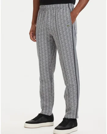 Pantaloni sport Barbati,  Gri, poliester-bumbac, cu logo