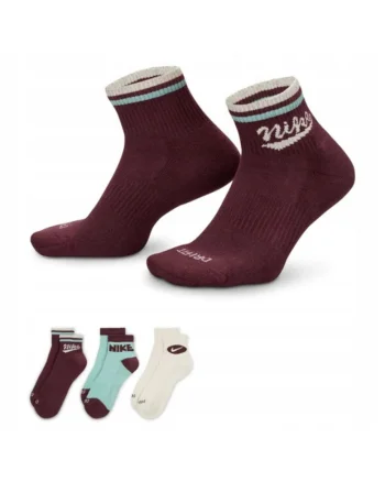 Sosete Sport,  HJ9340-904, Multicolor, Tehnologia Dri-Fit Asigura Uscare Si Confort, Amortizare Suplimentara La Mers Si Banda De Sustinere Pentru Stabilitate Si, Maro inchis