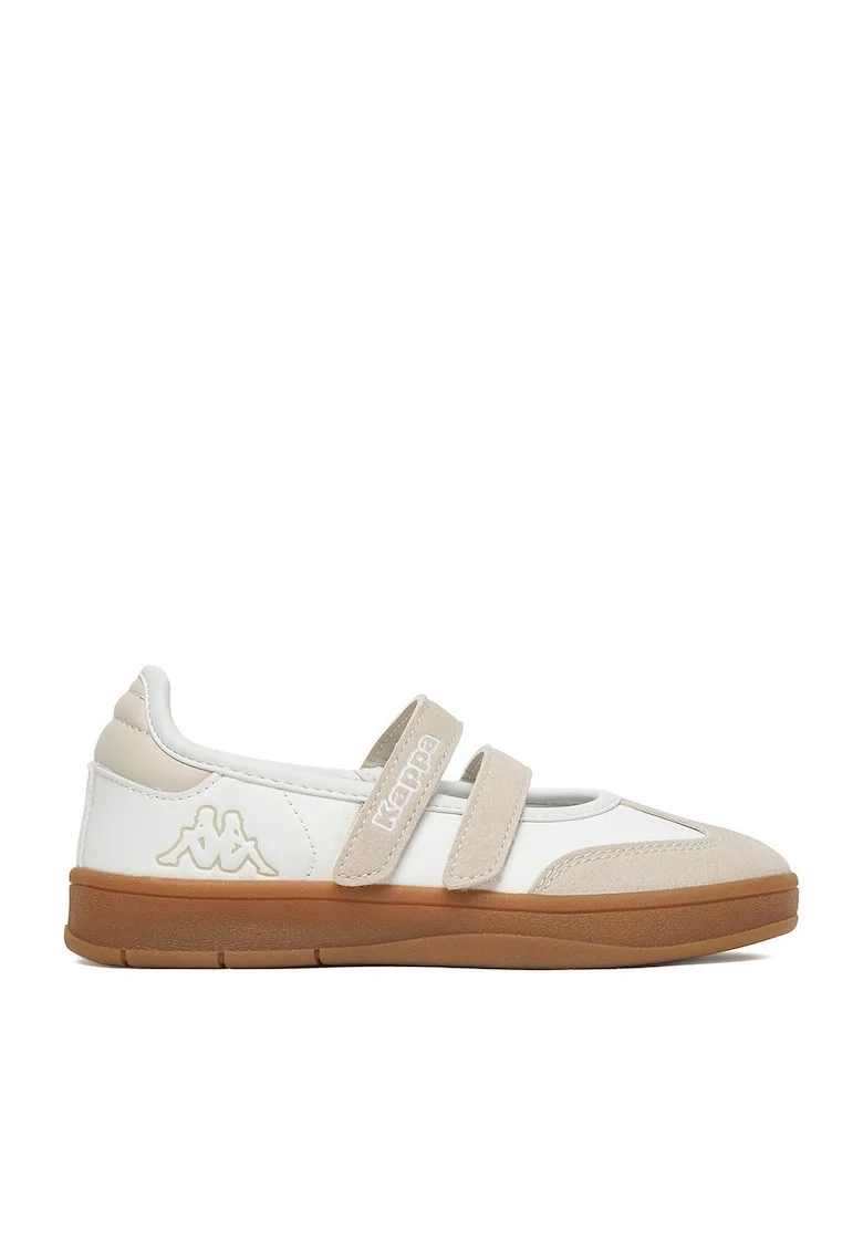 Pantofi sport copii,  inchidere cu scai, textil, Alb