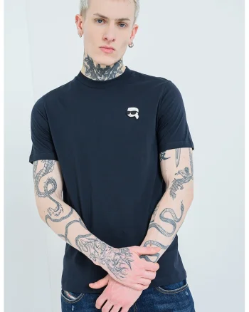 Tricou din bumbac cu logo pe piept, Albastru ultramarin