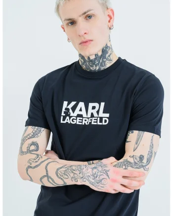 Tricou cu decolteu la baza gatului si logo, Albastru ultramarin