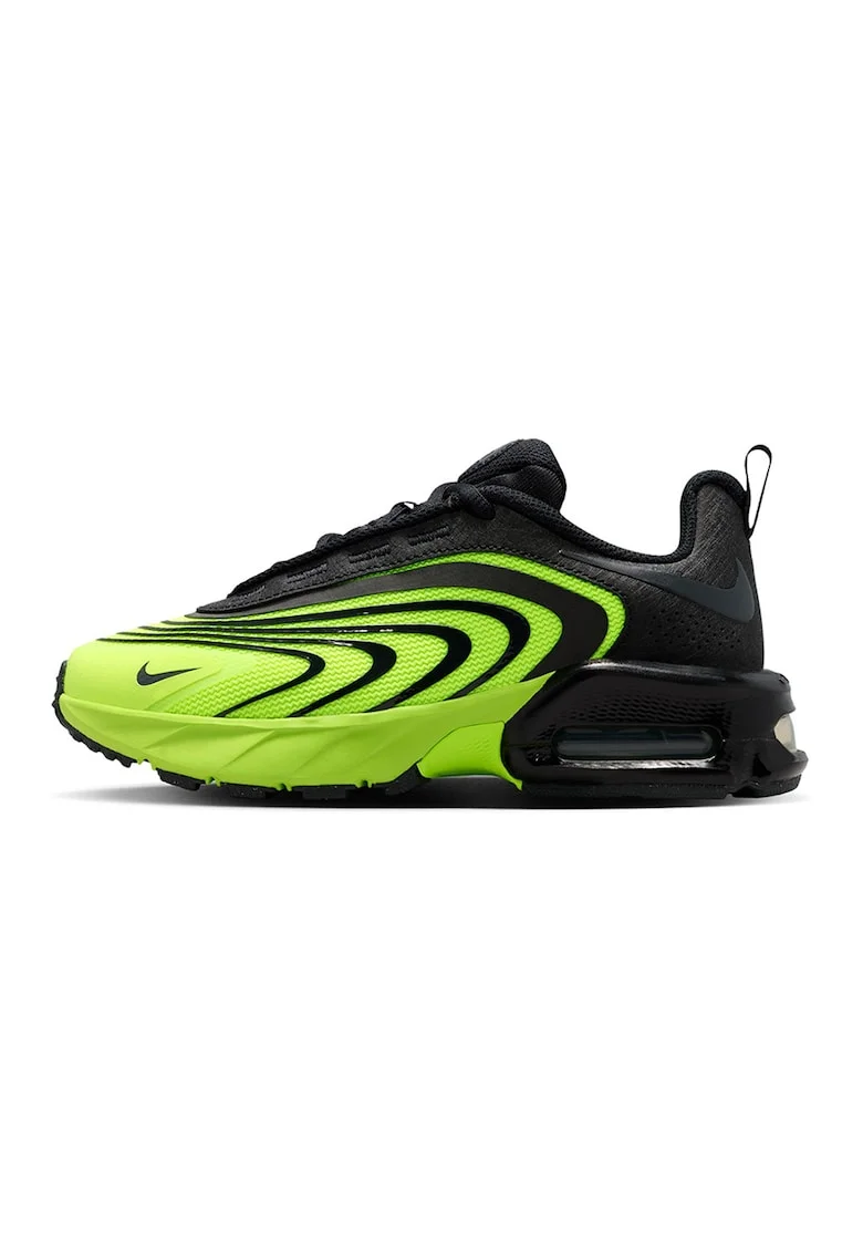 Pantofi sport Air Max Fire din plasa cu garnituri din piele ecologica, Verde/Negru