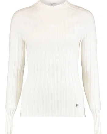 Bluza slim fit striata, Alb murdar