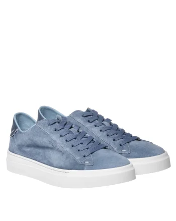 Pantofi sport low-cut de piele intoarsa, Gri/Albastru deschis
