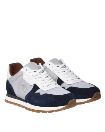Pantofi sport low-cut cu garnituri de piele intoarsa, Gri