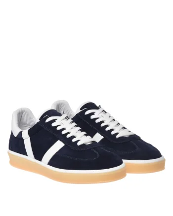 Pantofi sport de piele intoarsa cu garnituri contrastante, Albastru