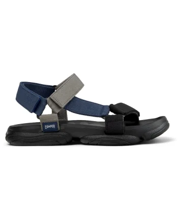 Sandale cu model colorblock si inchidere velcro Karst, Gri/Albastru