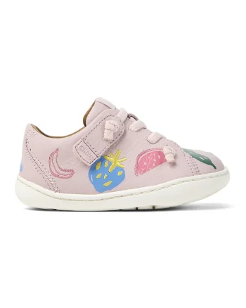 Pantofi sport Peu Cami de piele cu velcro, Roz pal/Albastru deschis