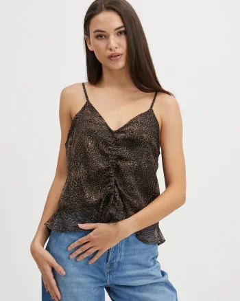 Top cu animal print