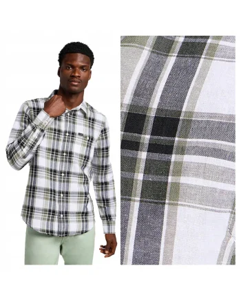 Camasa Barbati,  Leesure Shirt, Regular Fit, Maneci Lungi, Cu Nastuwqfwqri, Design Clasic, Bumbac, M, Verde, Verde