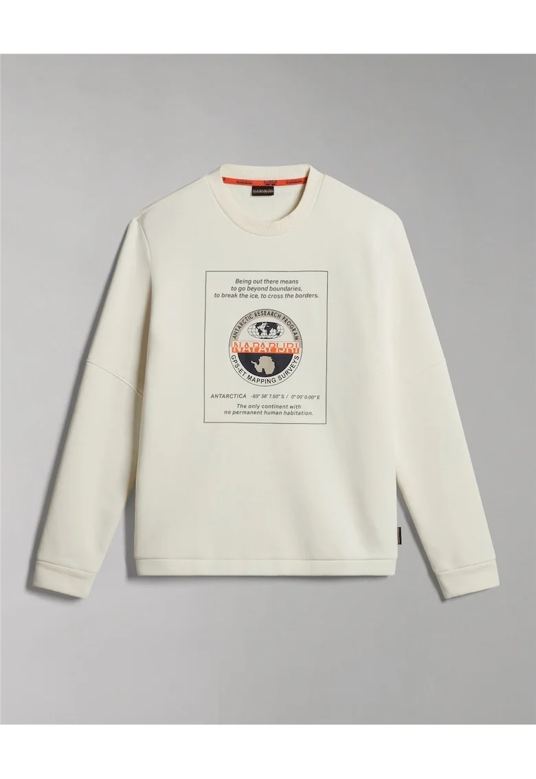 Bluza de trening cu manecile cazute si imprimeu text Argus,