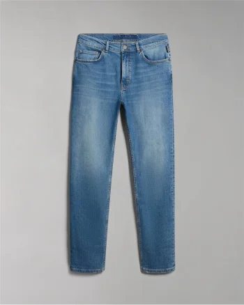 Blugi slim fit cu aspect decolorat Solveig,
