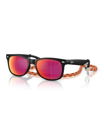 Ochelari de soare wayfarer cu logo discret, Midnight Black/Argintiu