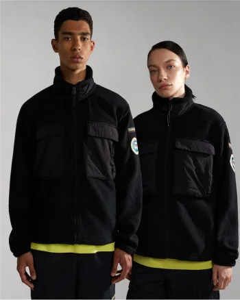 Bluza fleece unisex cu fermoar si buzunare pe piept Step,
