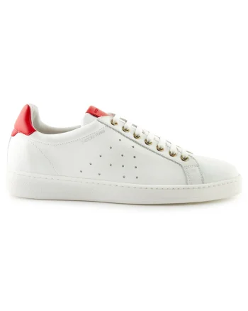 Pantofi sport din piele cu garnituri contrastante,