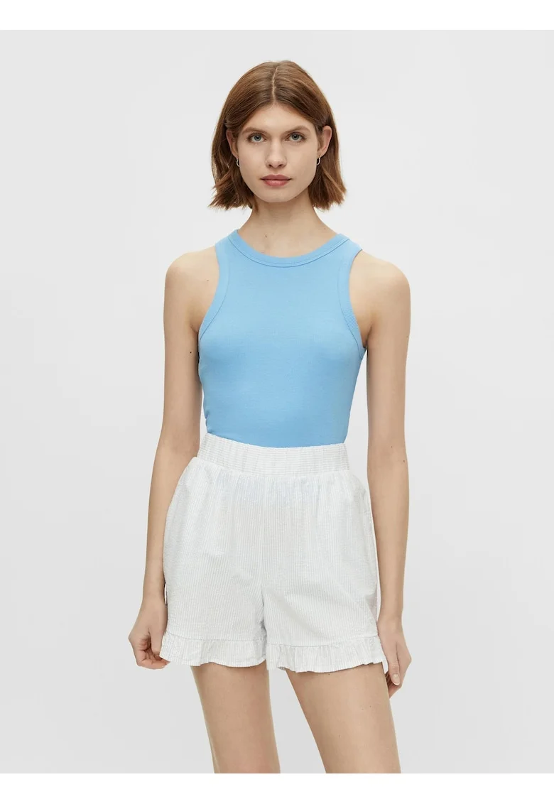 Top slim fit din amestec de bumbac organic