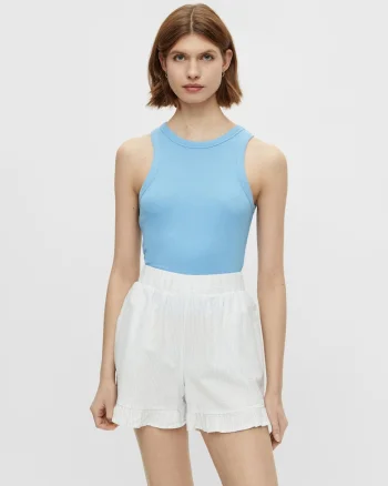 Top slim fit din amestec de bumbac organic