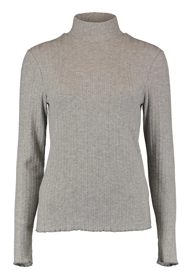 Bluza cu guler mediu, Gri melange