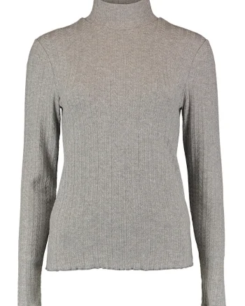 Bluza cu guler mediu, Gri melange