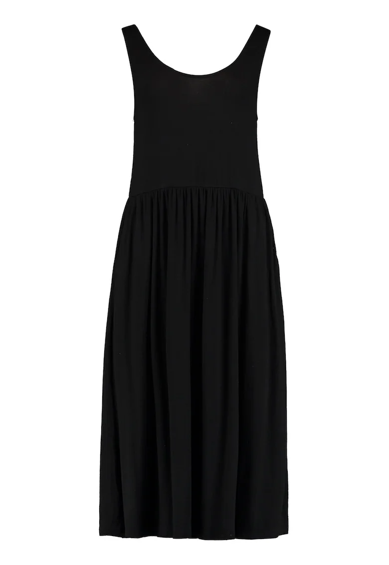 Rochie evazata cu model uni, Negru