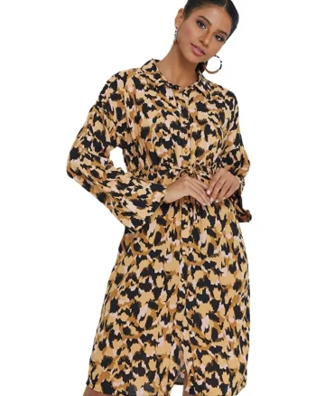 Rochie camasa Lie cu imprimeu grafic,
