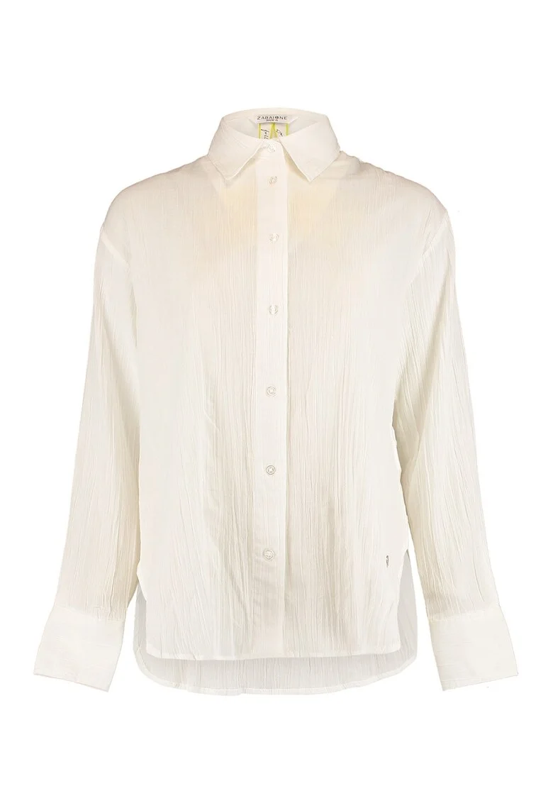Camasa din bumbac cu guler clasic, Crem