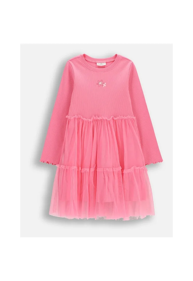 Rochie  roz, maneci lungi, Roz