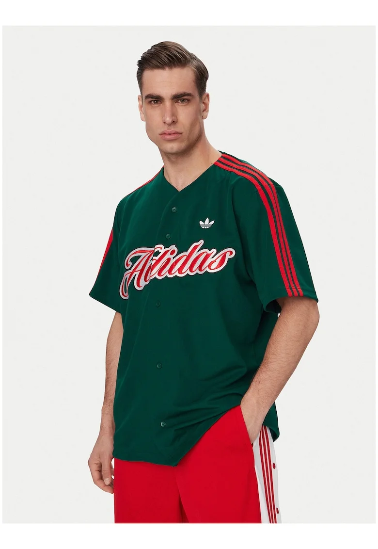 Tricou barbati,  verde reciclat, Rosu/Verde