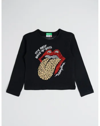Bluza cu imprimeu si decolteu la baza gatului, Rosu/Negru/Maro camel