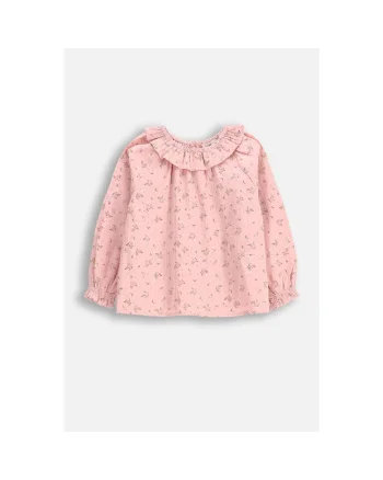 Bluza copii,  design floral, roz pudrat, bumbac, pentru fete